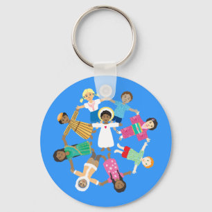 Jesus and the little children key ring