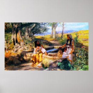 Jesus and the Samaritan Woman at Jacob’s well Poster