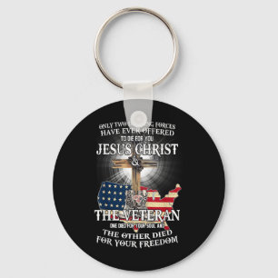 Jesus And Veteran, Died For Your Soul And Your Fre Key Ring