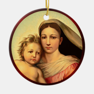 Jesus And Virgin Mary, Sistine Madonna ~  Ceramic  Ornament