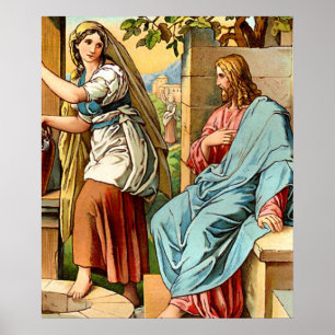 jesus and women at the well poster
