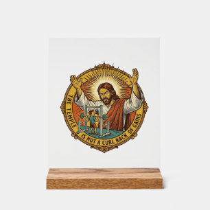 Jesus Angry Bicep Curls Squat Rack Gym Annoyance H Acrylic Sign