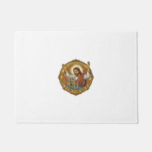 Jesus Angry Bicep Curls Squat Rack Gym Annoyance H Doormat