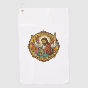 Jesus Angry Bicep Curls Squat Rack Gym Annoyance H Golf Towel