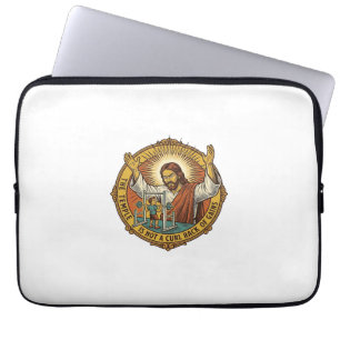 Jesus Angry Bicep Curls Squat Rack Gym Annoyance H Laptop Sleeve