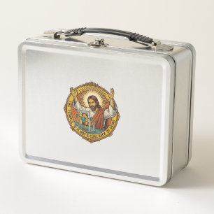 Jesus Angry Bicep Curls Squat Rack Gym Annoyance H Metal Lunch Box