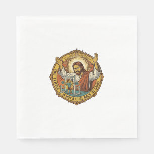 Jesus Angry Bicep Curls Squat Rack Gym Annoyance H Napkin