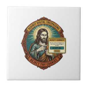 Jesus Annoying Accept Cookies Pop Up Internet Brow Ceramic Tile