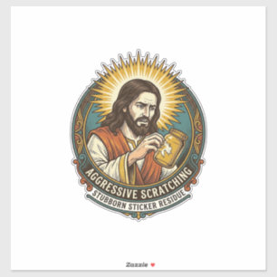 Jesus Annoying Peeling Sticker Paper Residue Shop