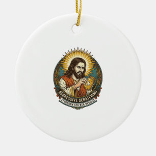 Jesus Annoying Peeling Sticker Paper Residue Shop Ceramic Ornament