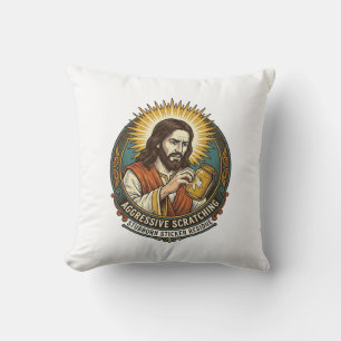 Jesus Annoying Peeling Sticker Paper Residue Shop Cushion