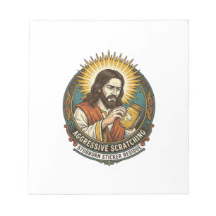 Jesus Annoying Peeling Sticker Paper Residue Shop Notepad