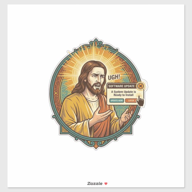 Jesus Annoying Software Update Pop Up Office Humou (Sheet)
