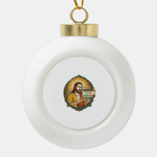 Jesus Annoying Software Update Pop Up Office Humou Ceramic Ball Christmas Ornament