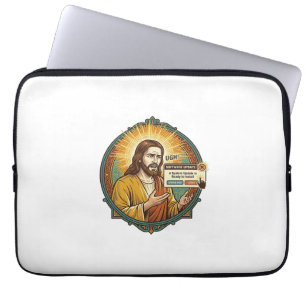 Jesus Annoying Software Update Pop Up Office Humou Laptop Sleeve