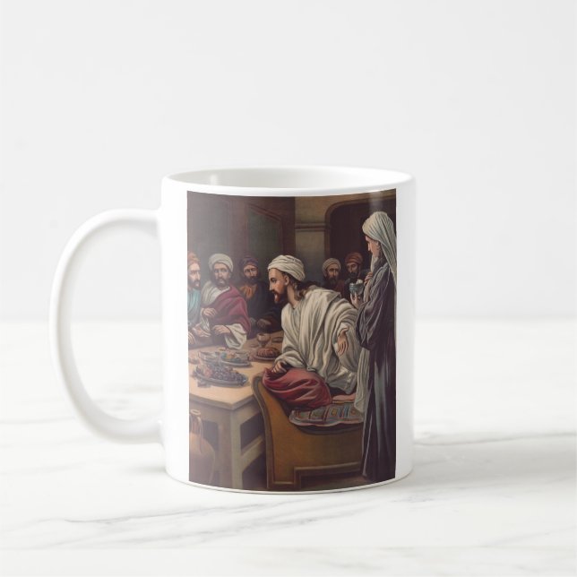 Jesus anointed in Bethany Coffee Mug (Left)