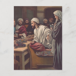 Jesus anointed in Bethany Postcard