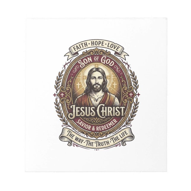 Jesus Antiques Heirloom Graphic Tee Christian Art_ Notepad (Front)