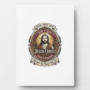 Jesus Antiques Heirloom Graphic Tee Christian Art_ Plaque