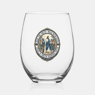 Jesus Apologetics Theology Nerd Shirt Faith Based Stemless Wine Glass