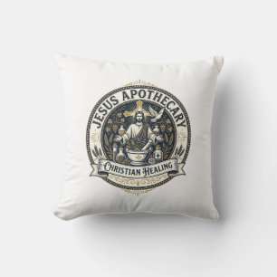 Jesus Apothecary Christian Healing Jesus Apothecar Cushion
