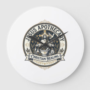 Jesus Apothecary Christian Healing Jesus Apothecar Large Clock