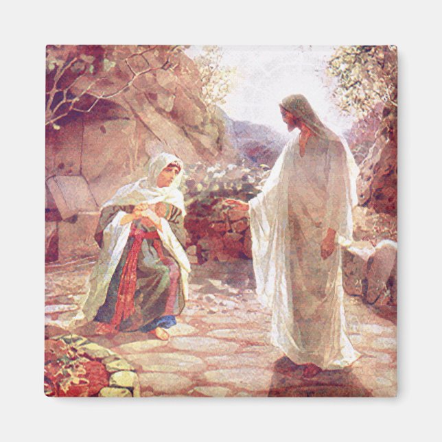 Jesus Appears To Mary Magdalene Magnet (Front)