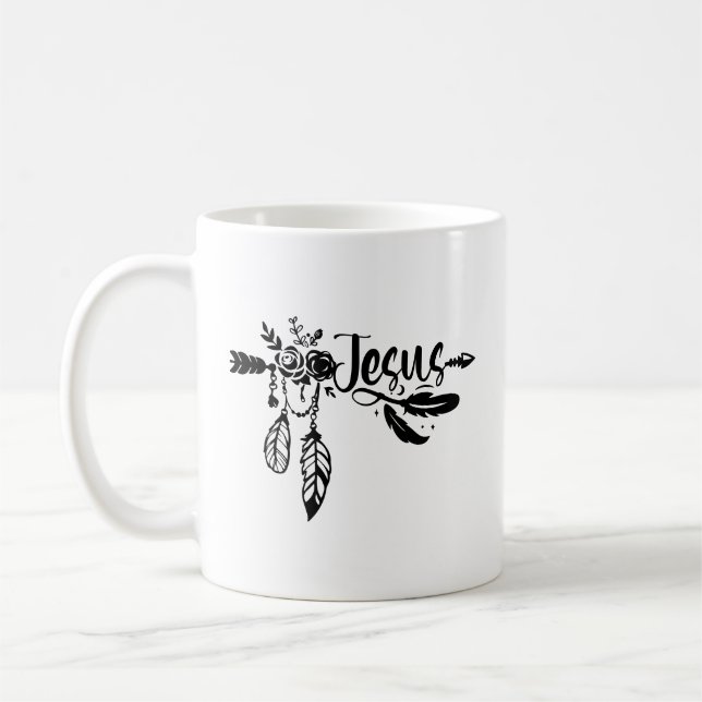 Jesus Arrow and Feathers Coffee Mug (Left)