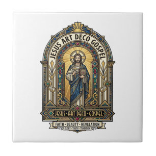 Jesus Art Deco Gospel Jesus Art Deco Christian Fai Ceramic Tile