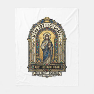 Jesus Art Deco Gospel Jesus Art Deco Christian Fai Fleece Blanket