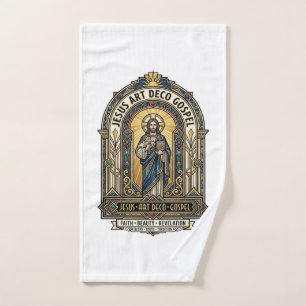 Jesus Art Deco Gospel Jesus Art Deco Christian Fai Hand Towel