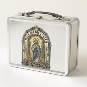Jesus Art Deco Gospel Jesus Art Deco Christian Fai Metal Lunch Box