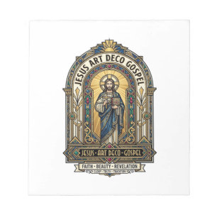 Jesus Art Deco Gospel Jesus Art Deco Christian Fai Notepad
