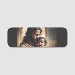 Jesus art name tag