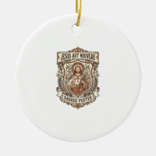 Jesus Art Nouveau Sacred Poster Jesus Art Nouveau Ceramic Ornament