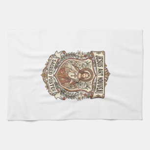 Jesus Art Nouveau Sacred Poster Jesus Art Nouveau Tea Towel