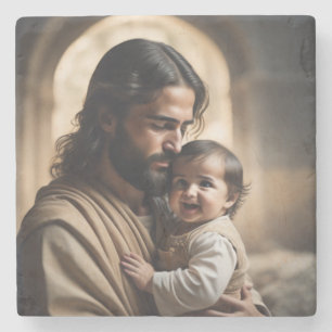 Jesus art stone coaster