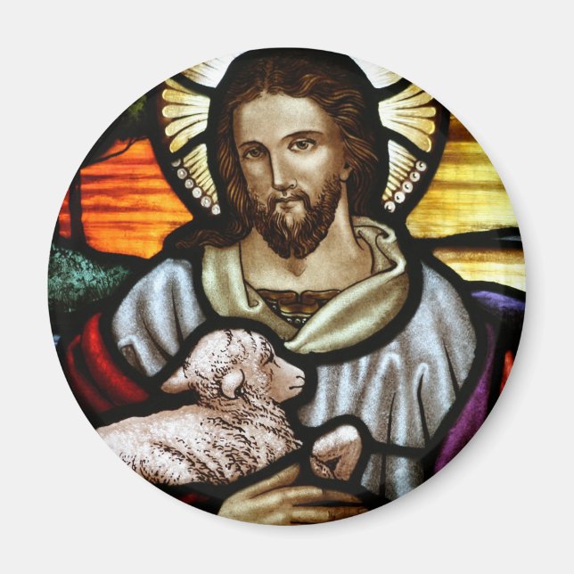 Jesus as The Good Shepherd Portrait Magnet (Front)