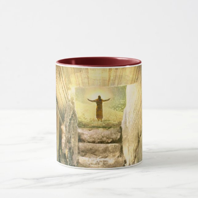Jesus at Empty Tomb Easter Resurrection Mug (Center)