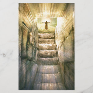 Jesus at Empty Tomb Easter Resurrection Stationery