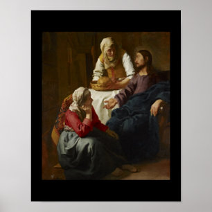 Jesus at Mary and Martha's Home Poster