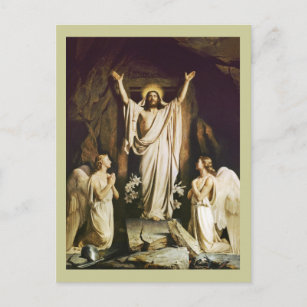 Jesus at Opening of Tomb Postcard
