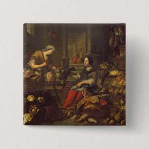 Jesus at the Home of Martha and Mary 2 15 Cm Square Badge