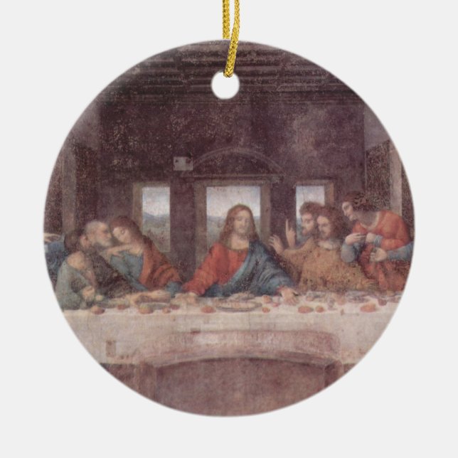 Jesus at The Last Supper, Leonardo da Vinci Ceramic Ornament (Front)