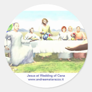 Jesus at Wedding of Cana Classic Round Sticker