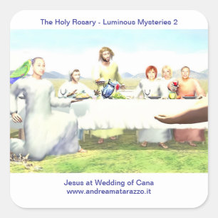 Jesus at Wedding of Cana   Square Sticker