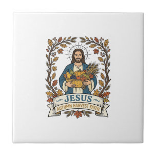 Jesus Autumn Harvest Faith Jesus Autumn Harvest Ch Ceramic Tile