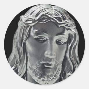 Jesus B&W Image Classic Round Sticker