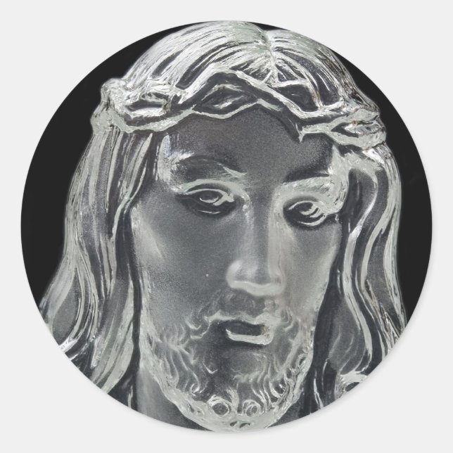 Jesus B&W Image Classic Round Sticker (Front)