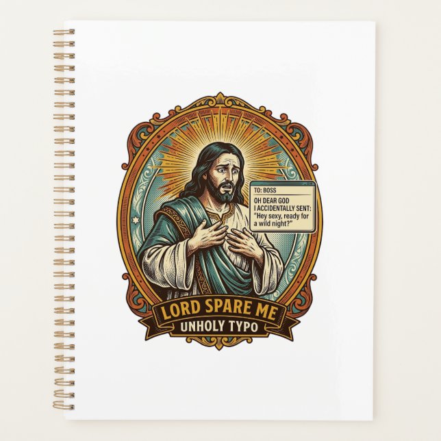 Jesus Bad Autocorrect Message Boss Embarrassing Wo Planner (Front)